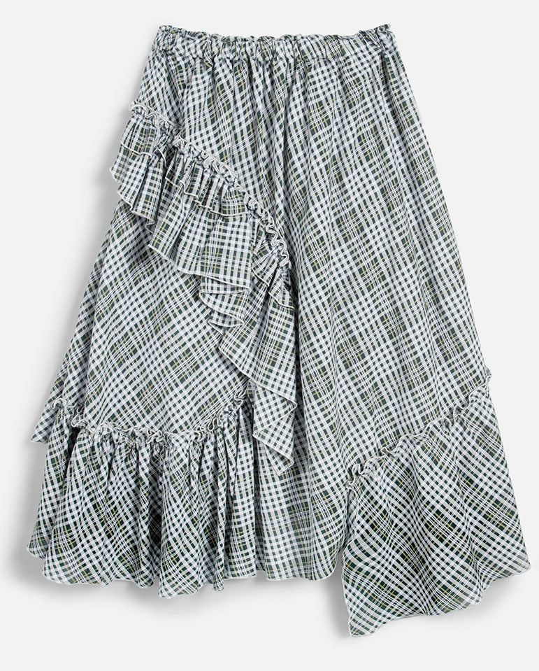 Draped Skirt Multi Check