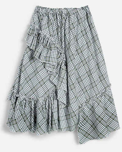 Draped Skirt Multi Check