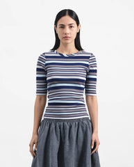 Charlotte T-Shirt - Morse Code Stripe
