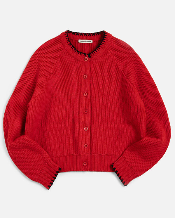 LOTUS CARDIGAN - Red