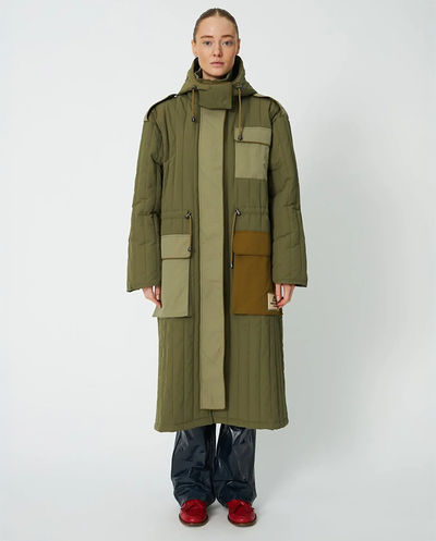 Quilted Parka Coat - Army