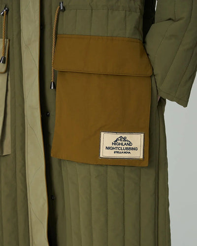 Quilted Parka Coat - Army