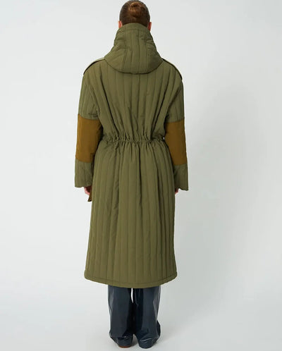 Quilted Parka Coat - Army