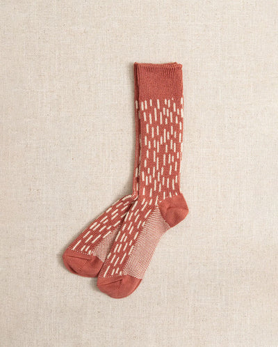 Rain drop crew sock - Garnet / Ivory