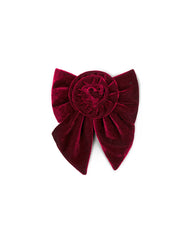 Rose Velvet Bow Bordeaux