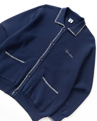 Blanket Stitch Cardigan - Navy
