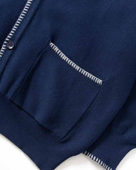 Blanket Stitch Cardigan - Navy
