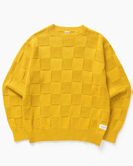 Check Knit Crewneck - Ochre