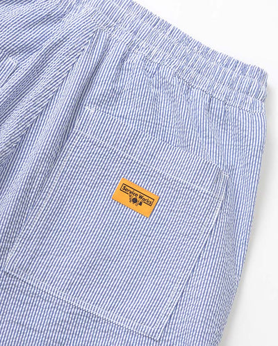 Seersucker Chef Shorts - Navy Stripe