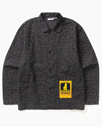 Patterned Easy Chef Shirt - Black Leopard