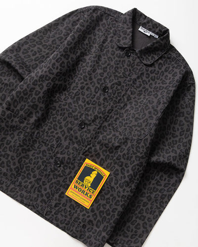Patterned Easy Chef Shirt - Black Leopard