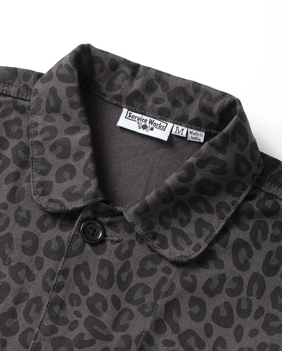 Patterned Easy Chef Shirt - Black Leopard