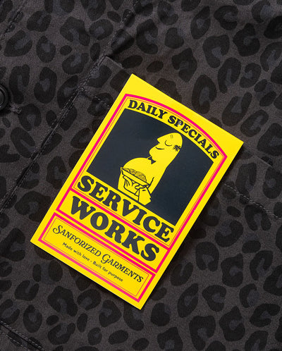 Patterned Easy Chef Shirt - Black Leopard