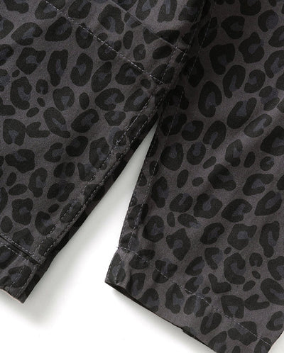 Patterned Easy Chef Shirt - Black Leopard