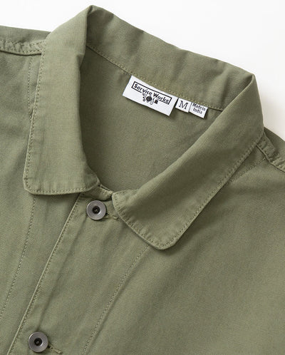 Canvas Long Shop Coat - Olive