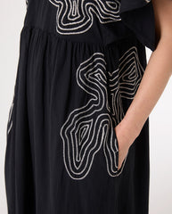 Alba Embroidered Dress BLACK