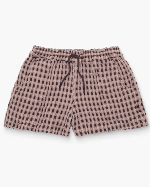 Ferratelle Drizzle Waffle Shorts - Burgundy