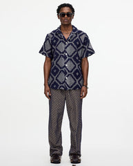 Trastevere Cuba Crochet Shirt - Navy Print