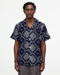 Trastevere Cuba Crochet Shirt - Navy Print