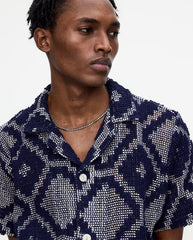 Trastevere Cuba Crochet Shirt - Navy Print