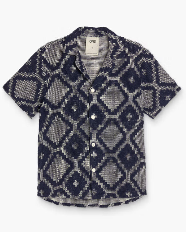 Trastevere Cuba Crochet Shirt - Navy Print