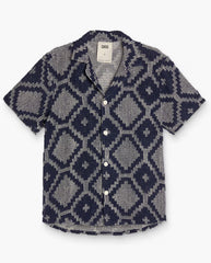 Trastevere Cuba Crochet Shirt - Navy Print