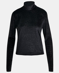 Indienne Velvet Jersey Top - Black