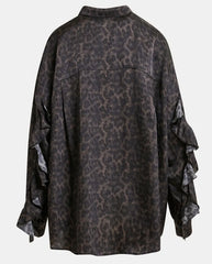 Ilorin Oversized Ruffle Shirt - Black