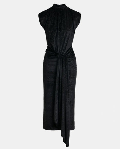 Inche Velvet Jersey Dress - Black Sparkle