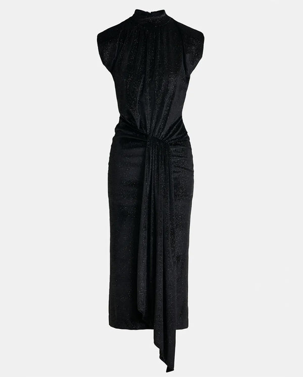 Inche Velvet Jersey Dress - Black Sparkle