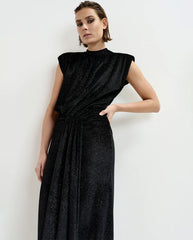 Inche Velvet Jersey Dress - Black Sparkle