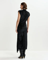 Inche Velvet Jersey Dress - Black Sparkle