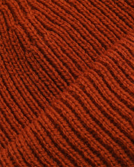 Merino Classic Rib Beanie - Rust Red