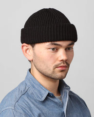 Merino Classic Rib Beanie - Rust Red