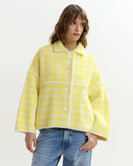 Joking Knit Jacket with collar - Lemon