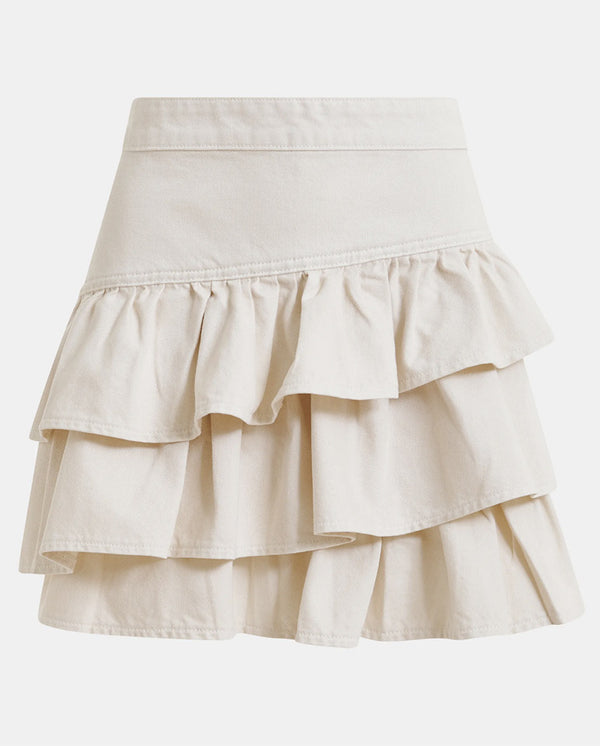 Jila Colour Denim Mini Skirt - Vanilla Cream