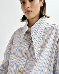 Jomato Pointy Collar Shirt - Nile Blue