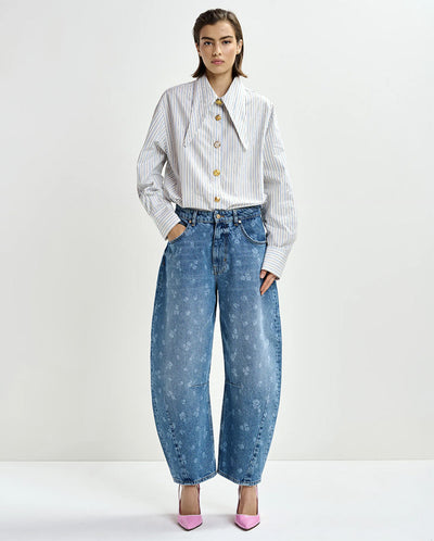 Jomato Pointy Collar Shirt - Nile Blue