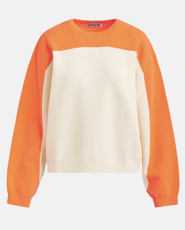 Joto Bicolour Knit  - Off white Orange Flouro
