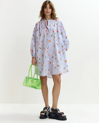 Jalen Embroidered Mini Dress - Lake Blue Combo