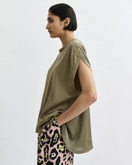 Jabana Satin back Tee - Olive
