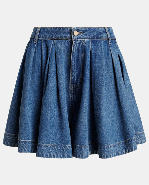 Joss Flared Jean Shorts - Patriot Blue