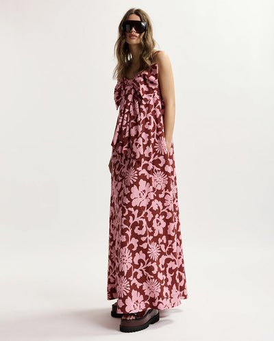 Johnson Large Bow Dress - Faded Plum