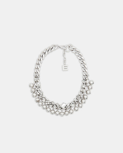 Jecki Rhinestone Necklace - Silver