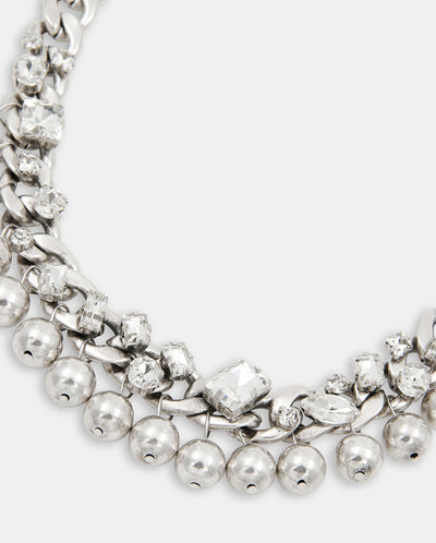 Jecki Rhinestone Necklace - Silver
