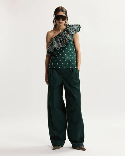 Kurry Barrel Leg Pant - Bottle Green