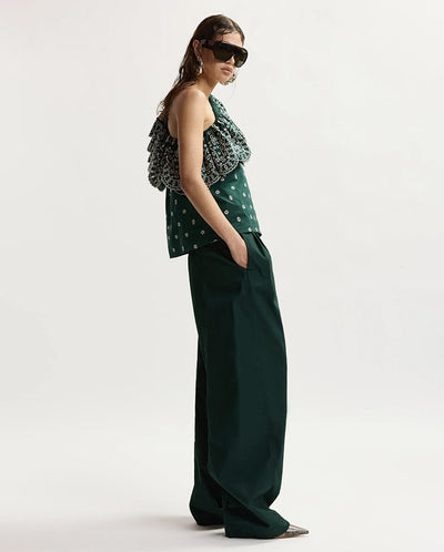 Kurry Barrel Leg Pant - Bottle Green