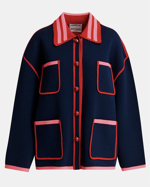 Kokorico Knitted Cardigan - Navy