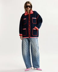 Kokorico Knitted Cardigan - Navy