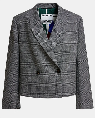 Kiana Cropped Blazer - Charcoal Check